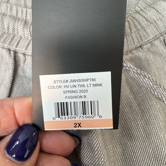 Jones New York 52% linen 40% cotton wide leg dress pants/capris - Picture 3 of 3